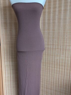 See You Monday Strapless Bodycon Maxi Dress in Brown